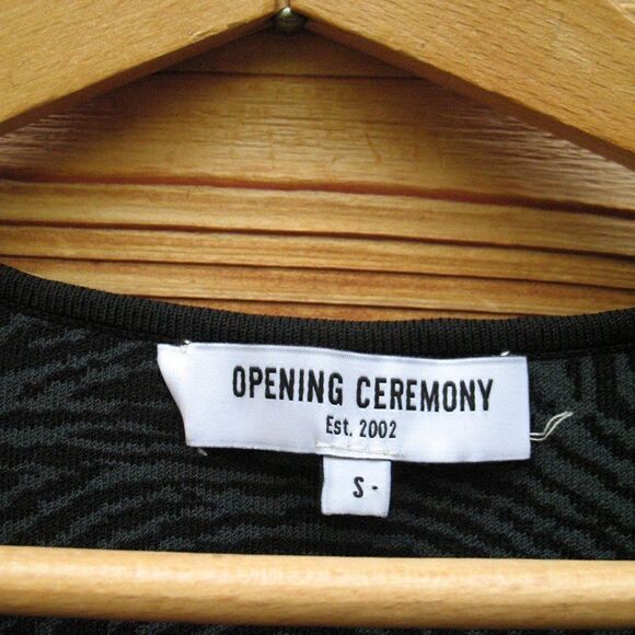 NWOT Opening Ceremony Green Black Knit Zip Dress - Picture 10 of 11